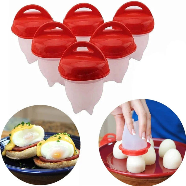 Cooker Hard Boiled Egg Without The Shell Silicone Boiled Steamer Egg Poacher Cooker Silicone Nonstick Boiler Cooker
